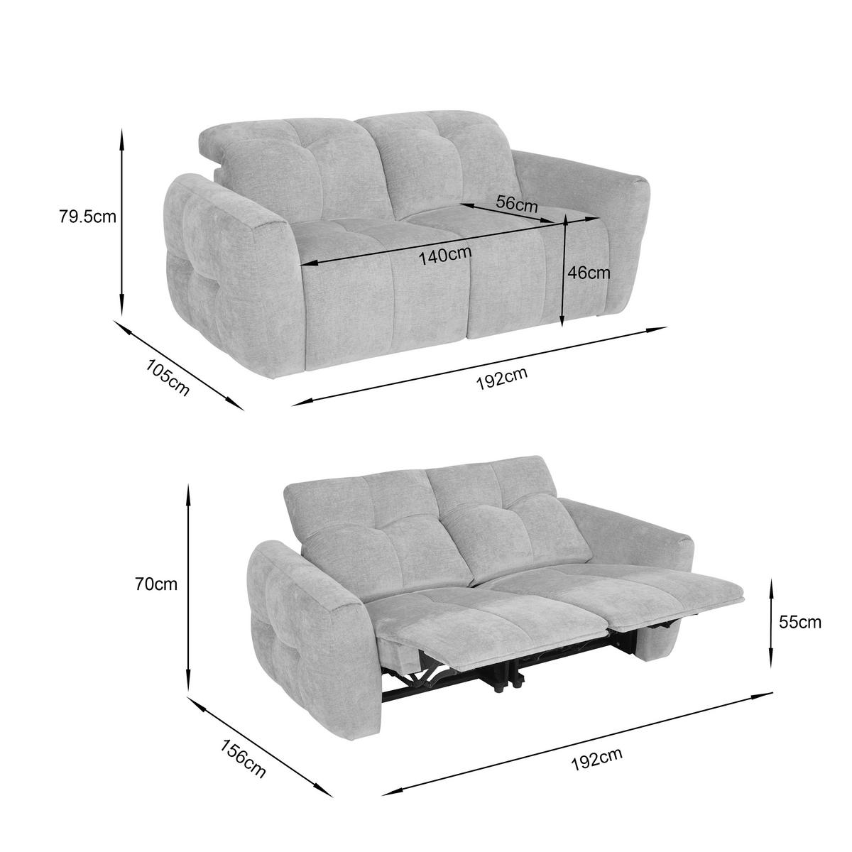Dvosjed Luna - crna/svijetlo plava, Moderno, drvo/metal (192/80/105cm) - Mömax