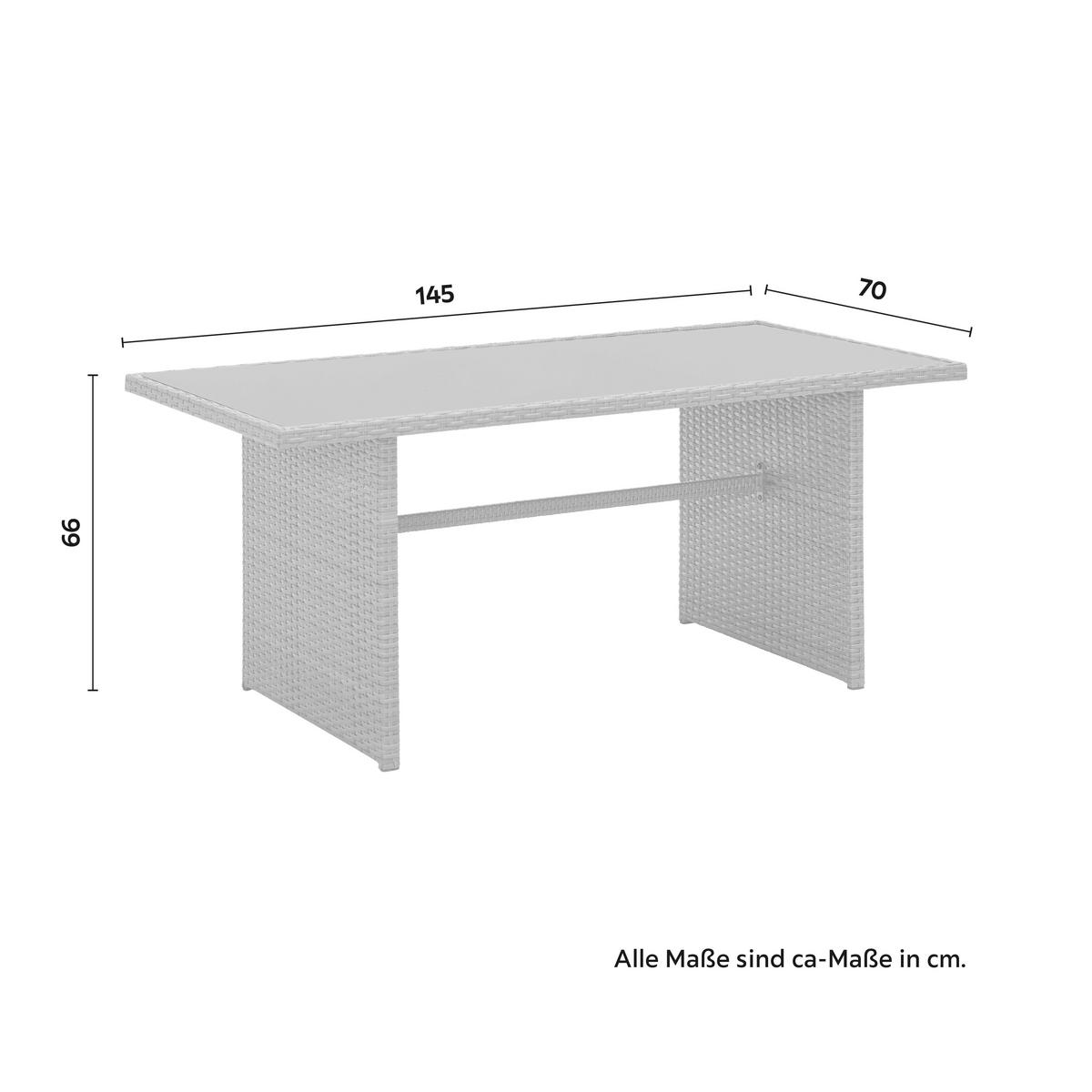 Loungegarnitur-Set Marrakesch 2 Grau aus Kunststoffgeflecht - Hellgrau/Schwarz, Modern, Glas/Kunststoff (240/70/181cm) - Mömax