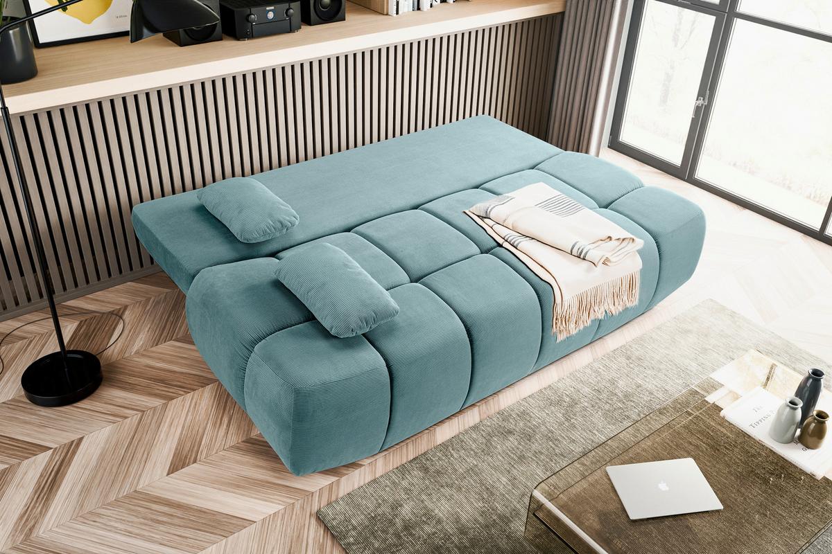 Schlafsofa Lauder Mintblau - Schwarz/Minttürkis, Basics, Holz/Kunststoff (207/93/105cm) - MID.YOU