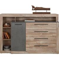 Komoda Chanton - boje bora/tamno siva, Lifestyle, drvni materijal/metal (160,5/107,3/43,4cm) - Modern Living