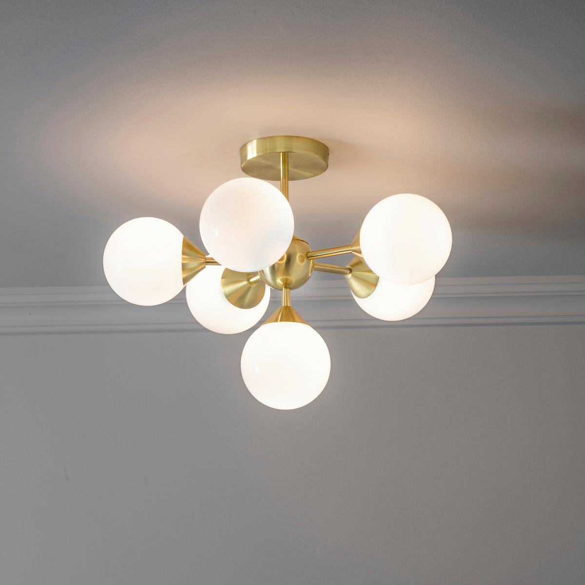LAMPA SUFITOWA A1C1Y0 OSCAR - biały wysoki połysk/kolor chromowy, Konventionell, szkło (49.8/37cm) - ENDON