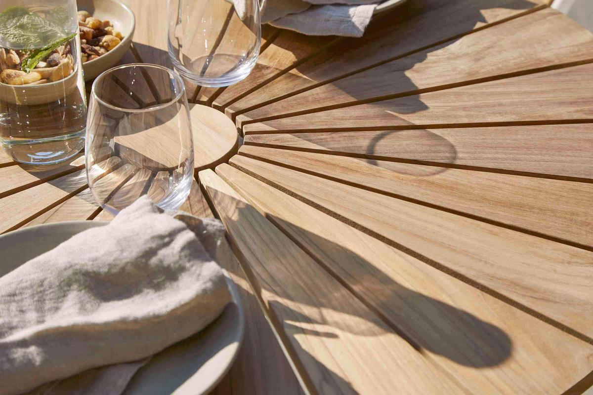 Gartentisch Ellen Weiß/Teak - Weiß Hochglanz/Teakfarben, KONVENTIONELL, Holz/Metall (80/80/74cm) - Gardenson