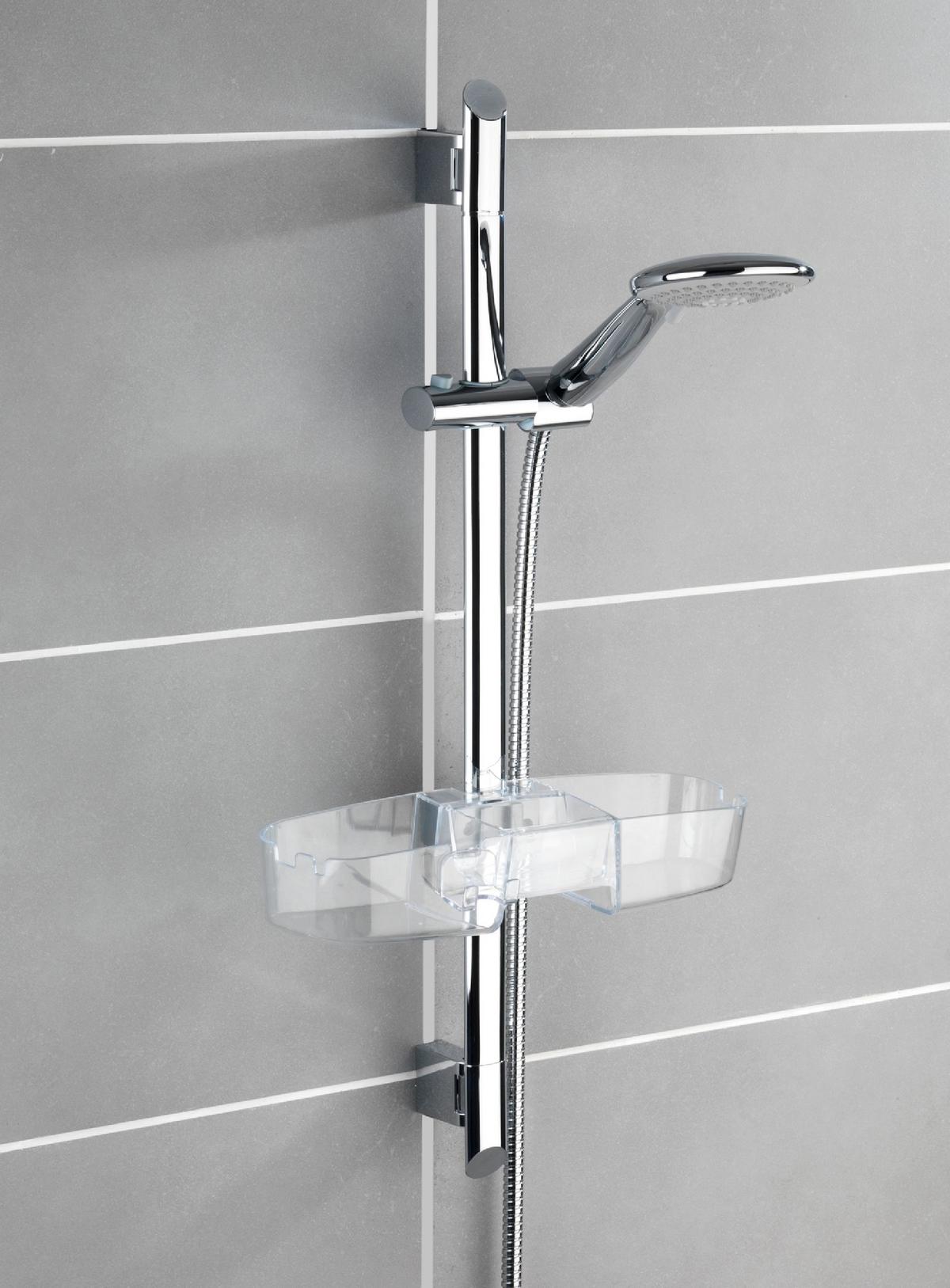 Etajeră Caddy - transparent, Modern, plastic (36/7,5/12cm) - Wenko