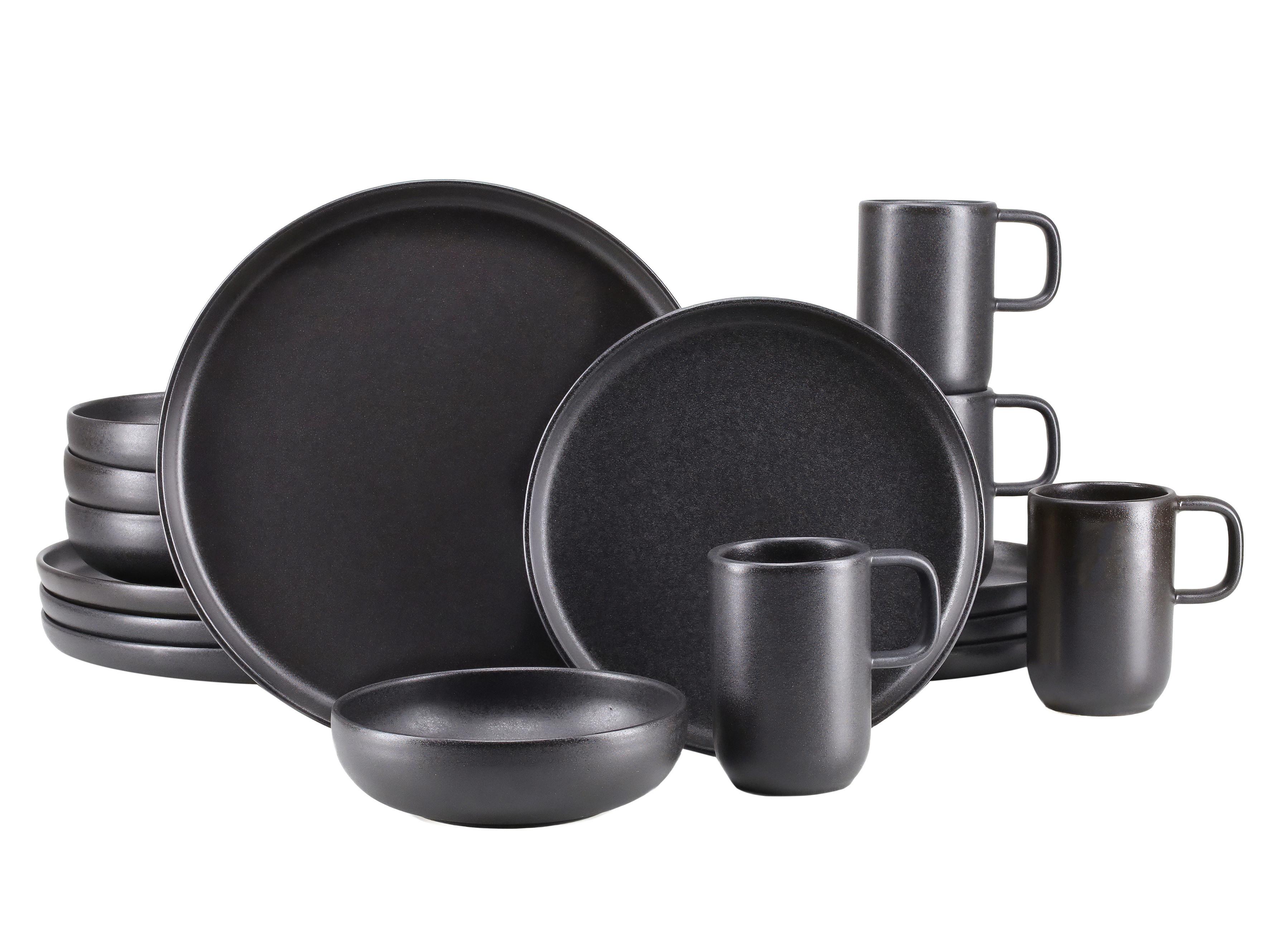 Étkészlet 25187 Uno Black, Kombiservice - fekete, Trend, kerámia - Creatable