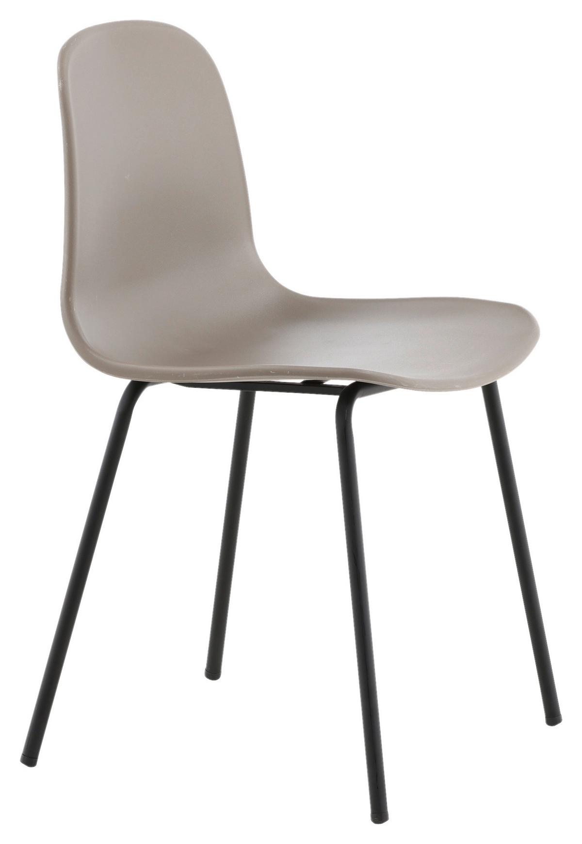 STUHL-SET ARCTIC - Greige/Schwarz, Design, Kunststoff/Metall (49/82/48cm) - Livetastic