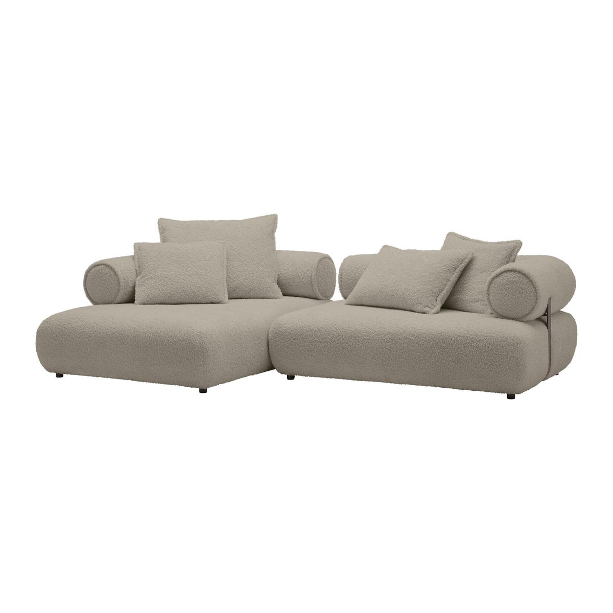 Wohnlandschaft Casimir Silberfarben - Silberfarben/Schwarz, LIFESTYLE, Kunststoff/Textil (180/310cm) - Premium Living