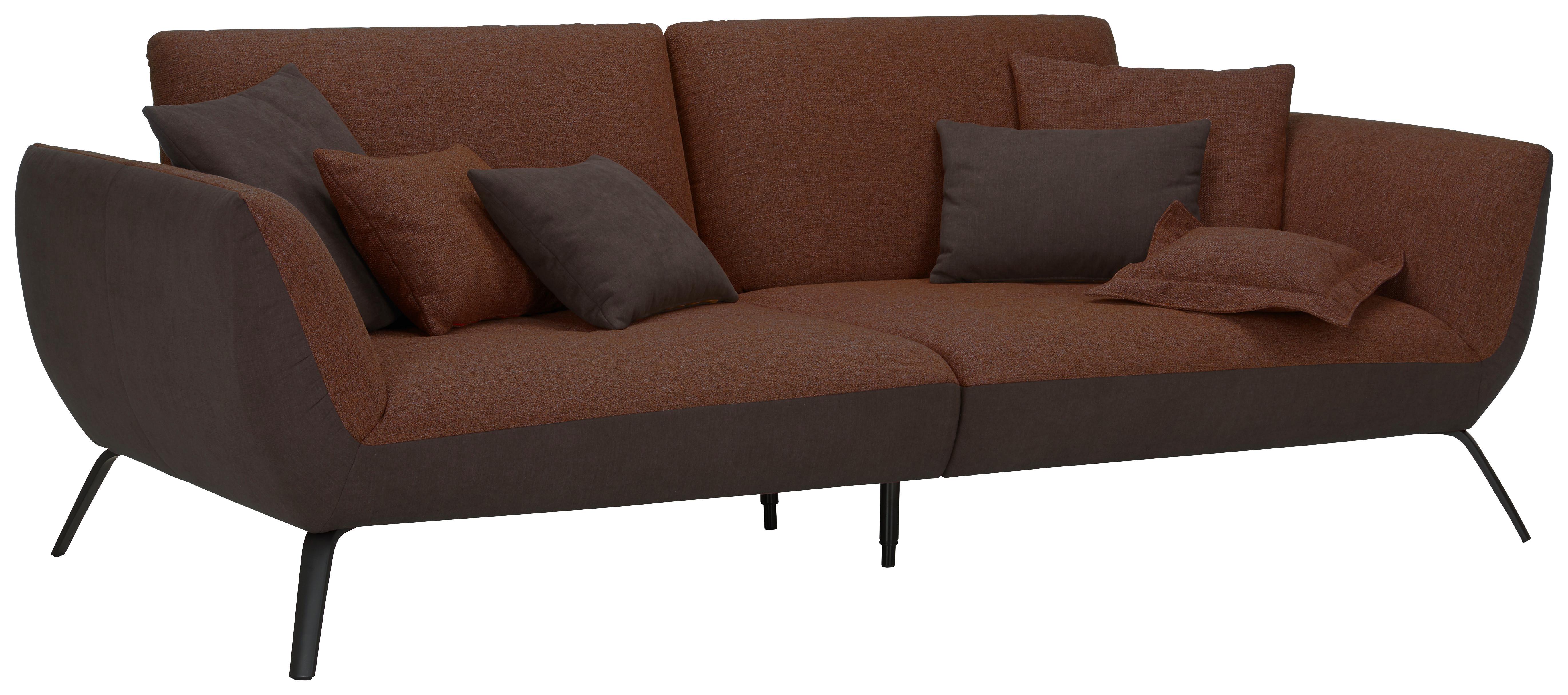 Bigsofa Trendy Kupferfarben - Schwarz/Kupferfarben, MODERN, Holzwerkstoff (260/93/124cm) - Premium Living