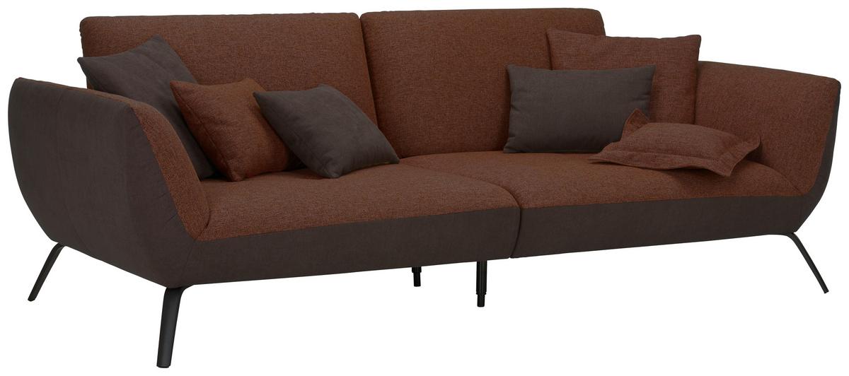 Bigsofa Trendy Kupferfarben - Schwarz/Kupferfarben, MODERN, Holzwerkstoff (260/93/124cm) - Premium Living