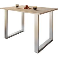 SCHREIBTISCH LONA - Silberfarben/Sonoma Eiche, Design, Holzwerkstoff/Metall (110/50/76cm) - MID.YOU