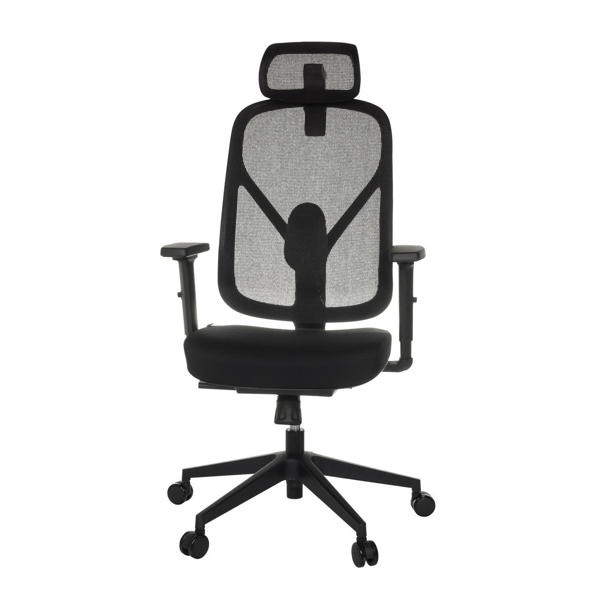 Pisarniški Stol Raloo Eco, Črna - črna, Moderno, umetna masa/tekstil (66/114-133/67cm) - MID.YOU