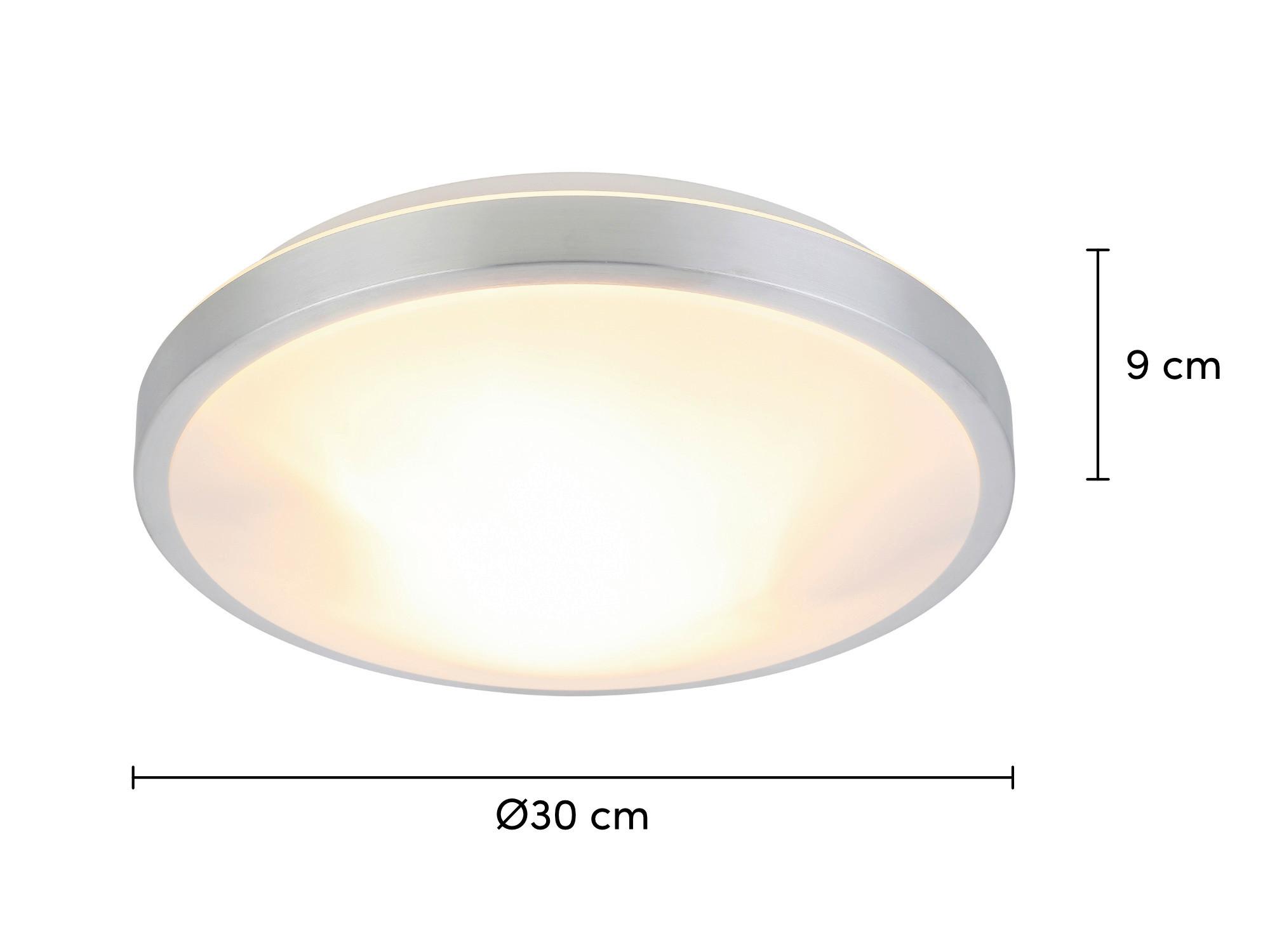 TAKLAMPA WINFRIED - vit/aluminiumfärg, Modern, metall/plast (30/9cm) - Mömax