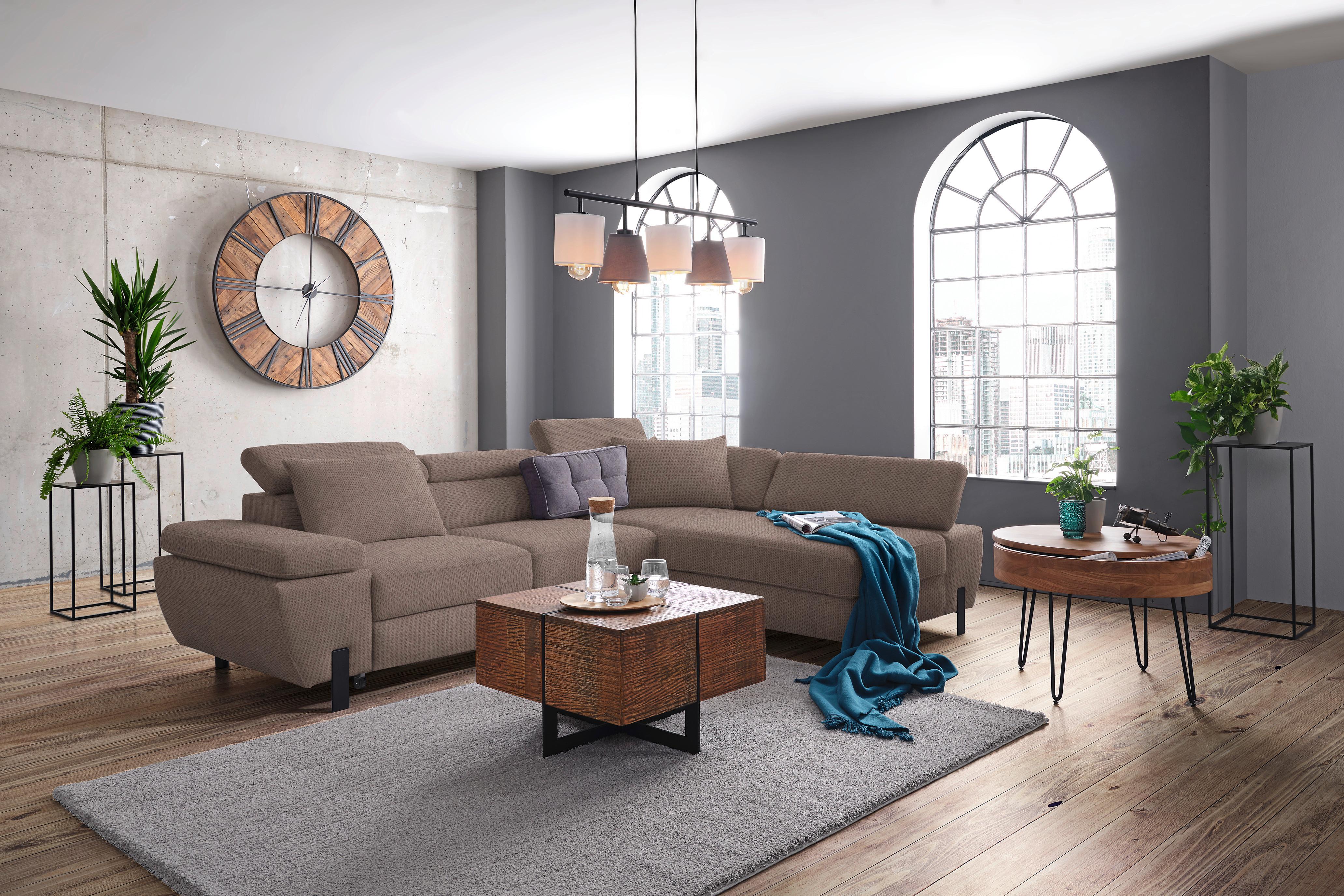 Kutna Garnitura Molina Mini - crna/taupe, Moderno, drvni materijal/drvo (277/189cm) - Mömax