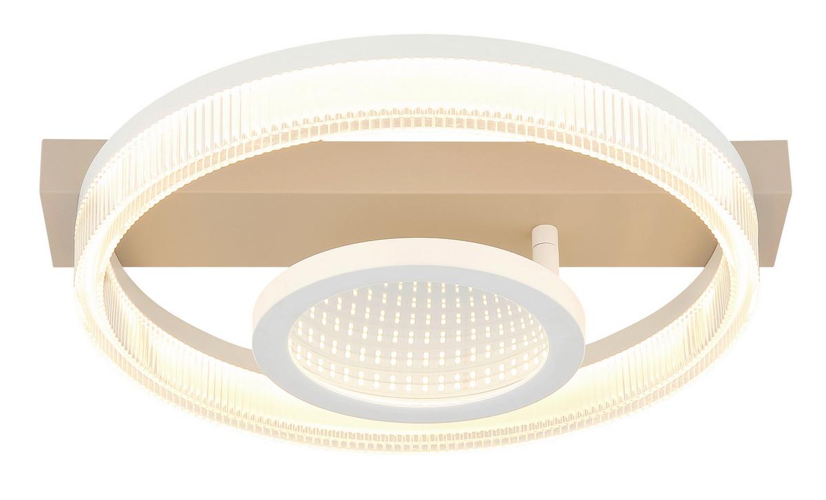 Led Stropna Svjetiljka Zara - bijela/boje pijeska, Design, metal/plastika (36/33/10cm) - Globo