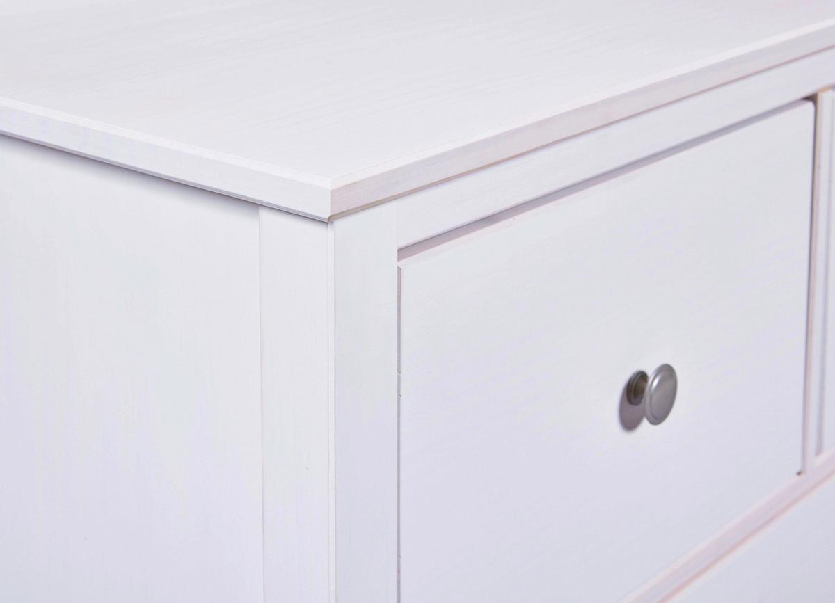 Sideboard Chilly Home ca. 160x96x40 cm Weiß - Silberfarben/Weiß, Design, Holz/Metall (160/96/40cm) - Livetastic