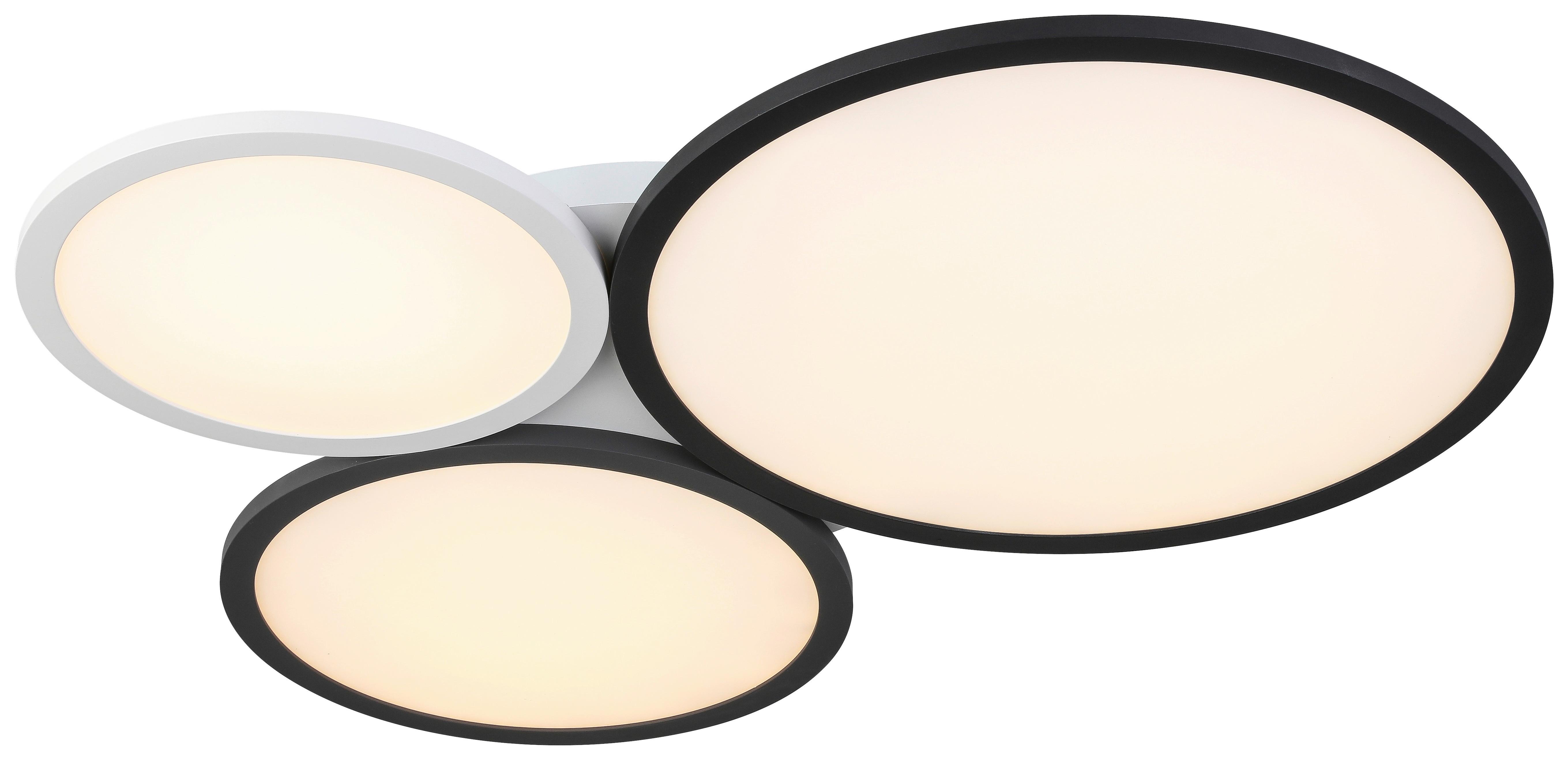 plafonnier LED Asya ma. 36,4 Watt - gris/noir, Modern, métal/matière synthétique (66/55/4,5cm) - Premium Living