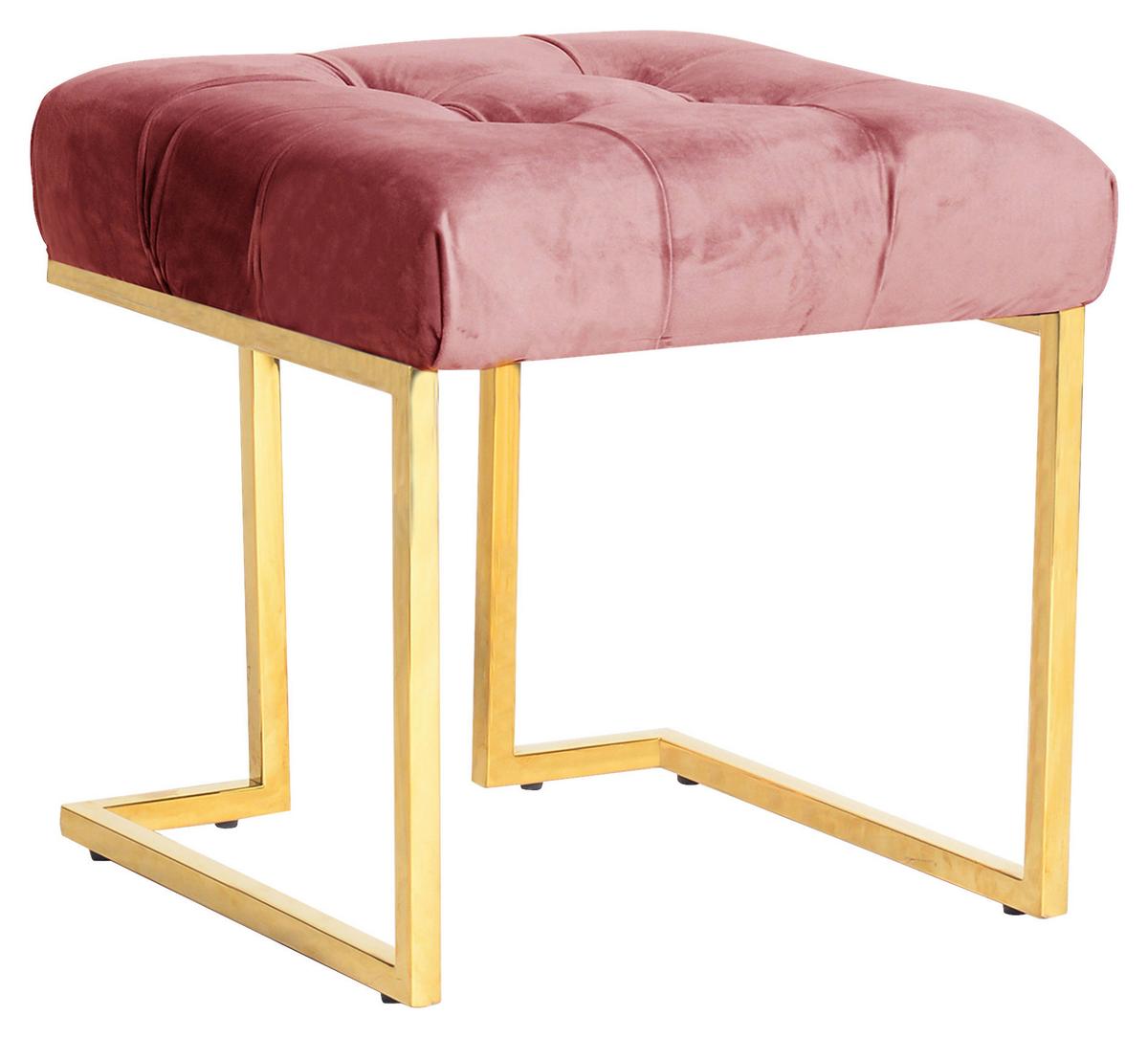 Hocker Parity Altrosa Samt - Altrosa, Design, Textil/Metall (48/48/48cm) - Kayoom