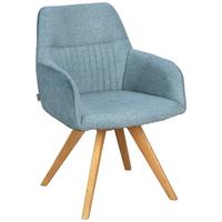 KRZESŁO Z PODŁOKIETNIKAMI VERONA - kolor dębowy/jadeitowa zieleń, Konventionell, drewno/tkanina (61/88/69cm) - Linea Natura