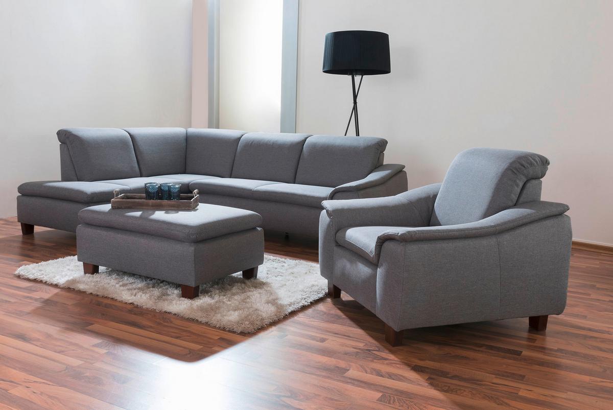 ECKSOFA AARON - Nussbaumfarben/Hellgrau, Design, Holz/Textil (187/247cm) - Max Winzer