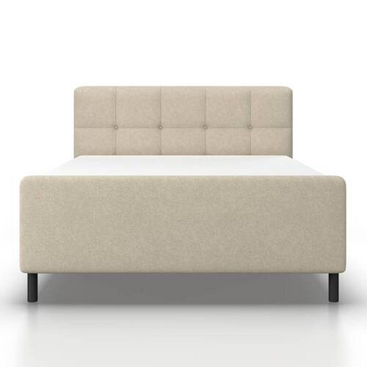 Postelja Z Vzmetnico Marbella, 180x200, Bež, Z Nadvložkom - črna/bež, Moderno, kovina/tekstil (180/200cm) - Bessagi Home