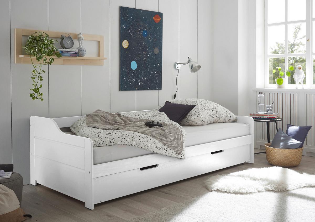 Krevet Na Izvlačenje Jesse - bela/prirodna boja, Konvencionalno, drvo/pločasti materijal (90/200cm)