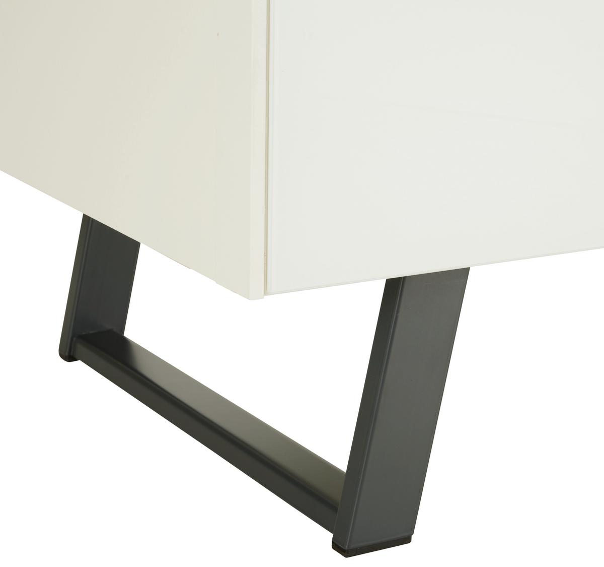 Nizka Omarica Max Box, Bela - barve nerjavečega jekla/črna, Moderno, kovina/umetna masa (235/63/45cm) - Premium Living