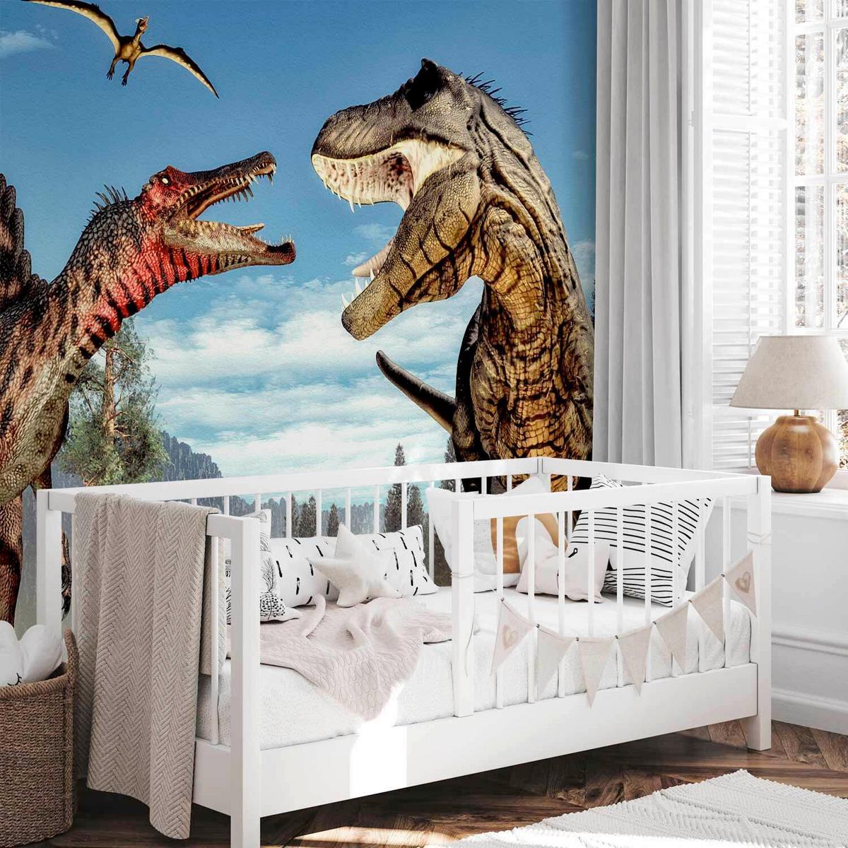 Fotótapéta Fighting Dinosaurs - többszínű, Lifestyle, textil (300/210cm) - artgeist